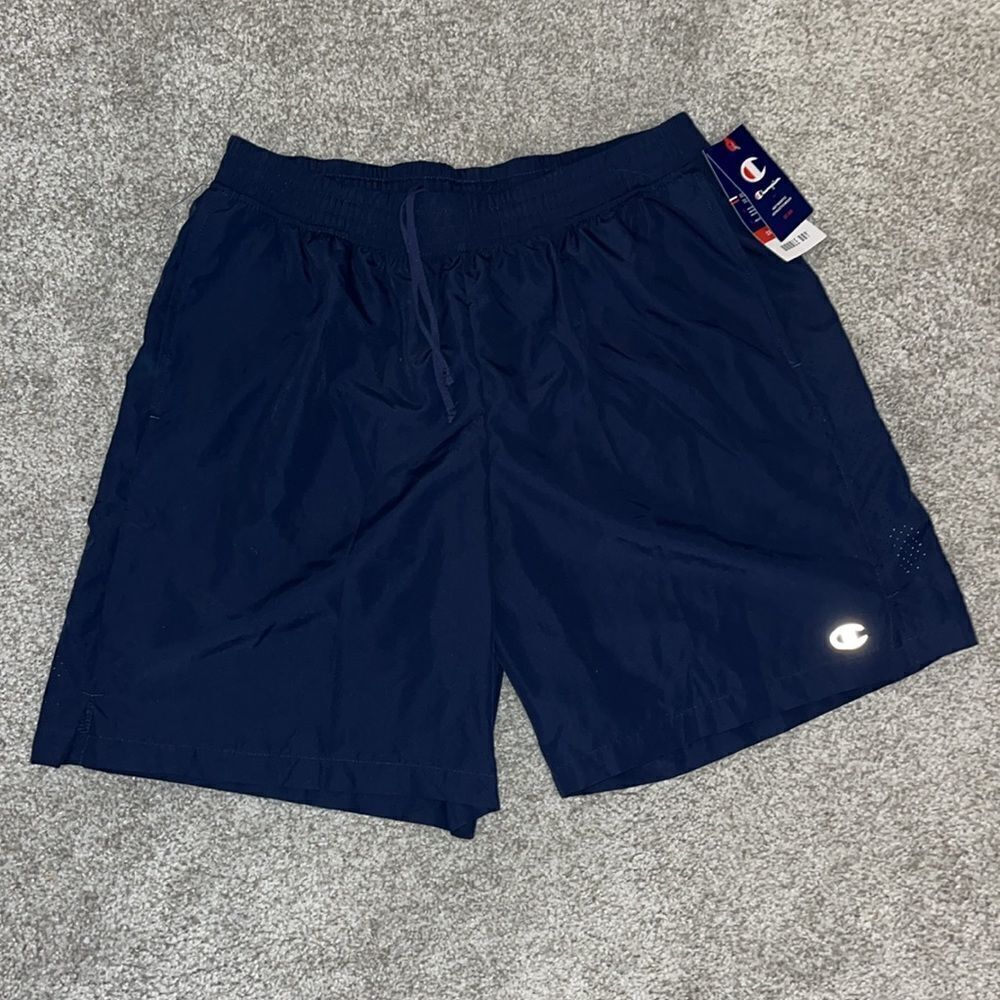 New w/tags Champion Navy Blue double dry model work out gym shorts L
